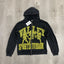 VALLEY Black Washed Valley Sport Division Football Graphic Zip‑Up Hoodie Unisex Oversized Jacket