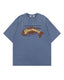 Retro distressed short-sleeved shirt
