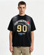 Embroidered distressed short-sleeved shirt
