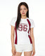 Contrast color stitching short sleeves
