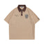 American retro embroidered contrasting short sleeves
