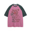Letter print colorblock short sleeves