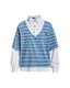 Faux two-piece polo shirt with spliced long sleeves