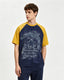 Distressed five-star short-sleeved shirt