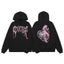 Revenge Rhinestone Spiderweb Heart Arch Logo Pullover Hoodie pink