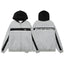 Grey & Black Color Block Zip-Up Hoodie | Streetwear Hoodie with Back Logo Detail