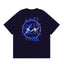 Anti Social Social Club Blue Lightning Circle Logo T-Shirt - Navy Blue