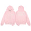 Pink Zip-Up Hoodie | Minimalist Streetwear Jacket with Back Graphic Print