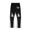 Gallery Dept. "GALERIE DEPT." Checkered Star Graphic Paint Splatter Contrast Panel Sweatpants - Black & Grey