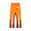 Gallery Dept. "DEPT." Tribal Star Graphic Contrast Panel Sweatpants - Orange & Dark Purple