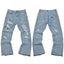 Gallery Dept. Distressed Heavy Paint Splatter Light Wash Denim Jeans