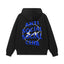 Anti Social Social Club Blue Lightning Circle Logo Hoodie - Black