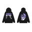 Revenge Gradient Splatter Cracked Skull Arch Logo Pullover Hoodie purple