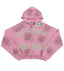 Valley Dreams Rhinestone Zip‑Up Cropped Hoodie, Unisex Pink Washed Streetwear Jacket
