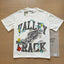 VALEFOREVER White Valley Track Wing Floral Vintage Graphic Short Sleeve T-Shirt