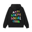 Anti Social Social Club Multi-Color Letters Logo Hoodie - Black