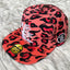 Hellstar Red Leopard Flame Star Embroidered Flat Brim Cap