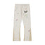 Gallery Dept. Paint Splatter Contrast Panel Sweatpants - Off-White / Cream