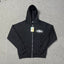 Black Zip-Up Hoodie | Minimalist Streetwear Hoodie with Embroidered Logo Detail