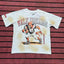 Valleydream White Football Mascot Stained Vintage Graphic T-Shirt