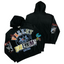 Valley Dreams Crest Bee Graphic Zip‑Up Hoodie, Unisex Black Vintage Streetwear Jacket