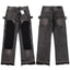 Gallery Dept. Cross Patch Distressed Light Wash Denim Jeans