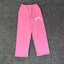 Pink Minimalist Straight-Leg Sweatpants | Casual Streetwear Pants with Logo Detail
