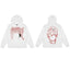 Revenge White Geometric Spider Skull Arch Logo Pullover Hoodie