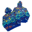 Valley All‑Over Graffiti Print Zip‑Up Hoodie, Unisex Blue Vintage Streetwear Jacket