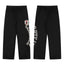 Black Graphic Straight-Leg Sweatpants | Bold Streetwear Pants with Side Letter Detail