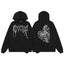 Revenge Rhinestone Spiderweb Heart Arch Logo Pullover Hoodie grey