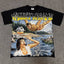 VALEFOREVER Black Retro River Panic Movie Graphic Short Sleeve T-Shirt