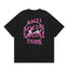 Anti Social Social Club Pink Lightning Circle Logo T-Shirt - Black