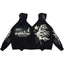 HELLSTAR Black Rhinestone Star Flame Hoodie