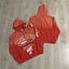 VALEFOREVER Red Gradient Script Graphic Zip Up Hoodie