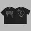 Revenge Arch Logo & Heart Outline Graphic Short Sleeve T-Shirt Black