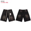 VALEFOREVER Black Sanded Denim Shorts Full Rhinestone Studded