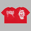 Revenge Smoke & Ink Skull Graphic Short Sleeve T-Shirt Red