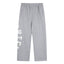 Grey Graphic Straight-Leg Sweatpants | Minimalist Streetwear Pants with Side Letter Detail