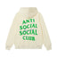 Anti Social Social Club Green Lightning Circle Logo Hoodie - Cream