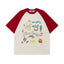 Contrast color cute short sleeves