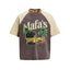 Color-blocked raglan short-sleeved shirt