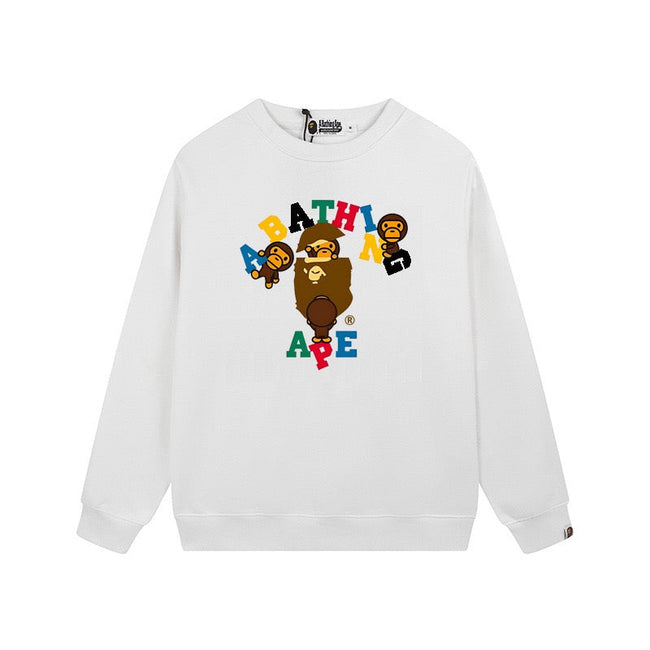 BAPE Colorful Ape Logo Graphic Crewneck Sweatshirt Hover Image
