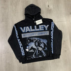 VALLEY Black Valley Dreams Sport Dept Graphic Zip‑Up Hoodie Unisex Oversized Jacket