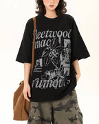 Retro letter short sleeves