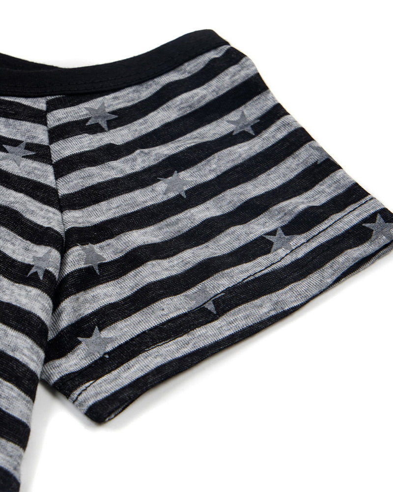 Retro striped short sleeves