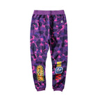 BAPE Purple Camo Shark Joggers, WGM Tiger Print Unisex Hip‑Hop Streetwear Sweatpants