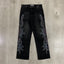 VALLEY Gradient Rhinestone Star Washed‑Black Straight‑Leg Jeans, Y2K Hip‑Hop Unisex Denim Pants