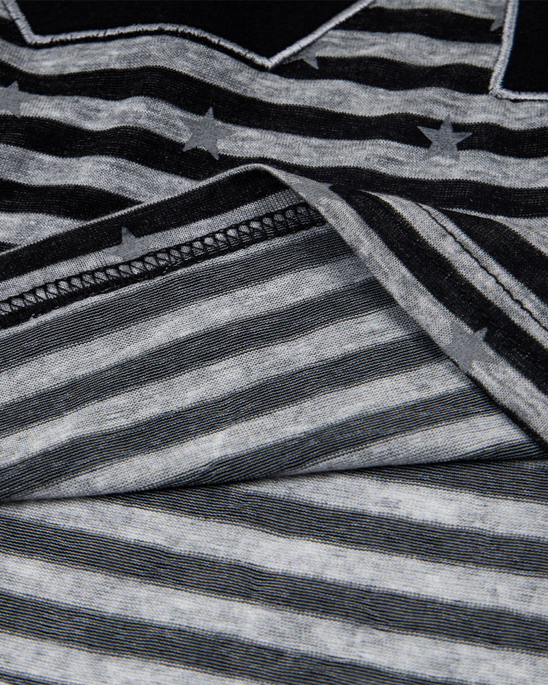Retro striped short sleeves
