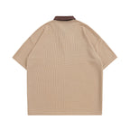 American retro embroidered contrasting short sleeves